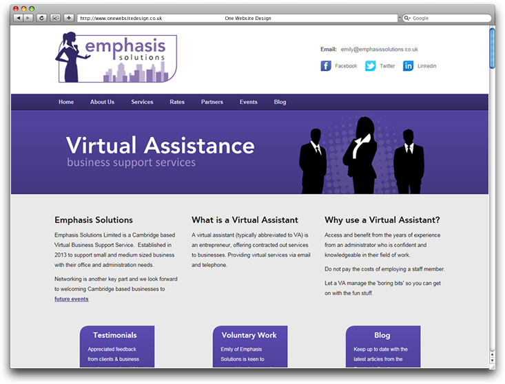 Emphasis Solutions home page web design