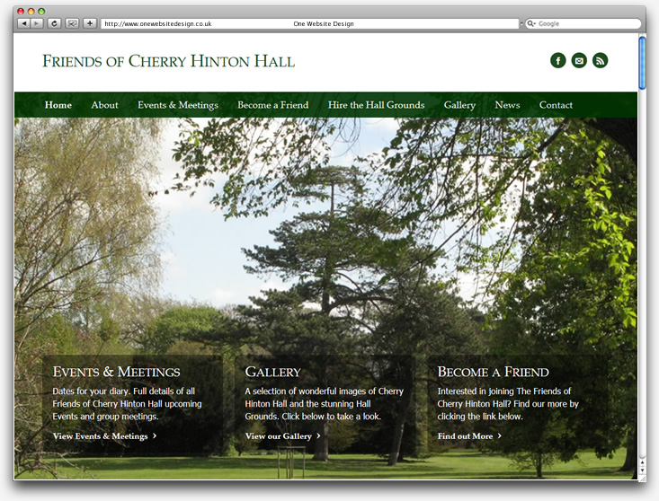 Friends of Cherry Hinton Hall website design
